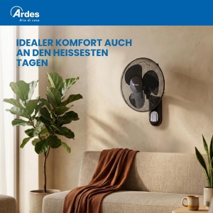 Ventilator de perete Ardes AR5W40R, 50W, 40 cm, negru, cu telecomanda - Img 3