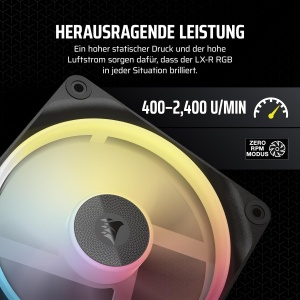 Ventilator RGB CORSAIR iCUE LINK LX120-R, 120mm, Negru, Silentios - Img 6