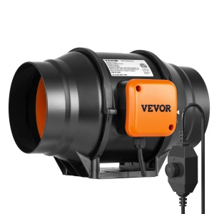 Ventilator tub inline VEVOR GX-06-150, 60W, 400 CFM, motor cupru, zgomot redus