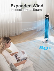 Ventilator turn Dreo Cruiser Pro T2S 106cm 25dB 9 viteze control WiFi si Alexa - Img 5