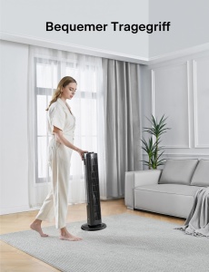 Ventilator turn Pelonis 76 cm 3 viteze timer 8 ore design compact negru - Img 7