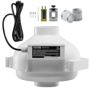 Ventilator VEVOR HEE-100P pentru Reducerea Radonului 260CFM Silentios si Rezistent la Apa