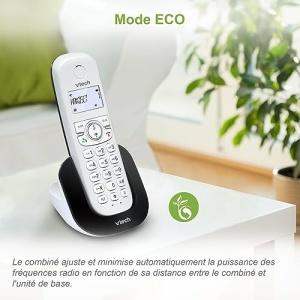 (versiunea franceza) VTech CS1501 Telefon DECT fara fir cu doua telefoane, blocare apeluri, identificare apelant/apel in asteptare, difuzor, afisaj iluminat din spate si tastatura iluminata din spate - Img 11
