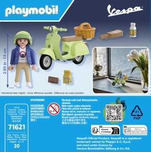 Vespa 150 Sprint Veloce PLAYMOBIL 1969, Verde, Set 20 Piese, Figurina Inclusa - Img 5