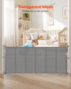 Vevor Babygitter SH20006BB-180CD Gri Mesh Einziehbar 180cm - Img 4