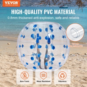 VEVOR Bumper Ball Transparent cu Puncte Albastre 12m PVC Explosionsigur pentru Activitati Outdoor - Img 2