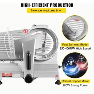 VEVOR JK-220A Feliator Electric de Carne 200W Lama Carbon 2032cm - Img 3