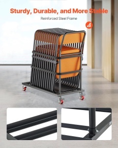 VEVOR Klappstuhlstander 136 kg Tragkraft Mattschwarz Transport Stivuitor - Img 3