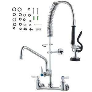 Vevor Robinet Comercial 5803A-12-25 Cu Montare pe Perete Brat Rotativ si Dus Extractibil - Img 9