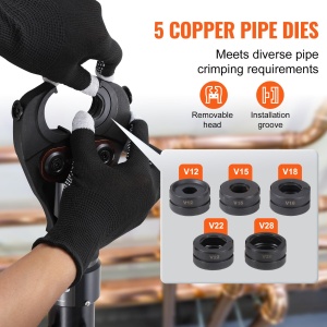 VEVOR SD-1930 Crimpzange hidraulica cu rotire 360deg si set de 5 matrite pentru tevi - Img 3