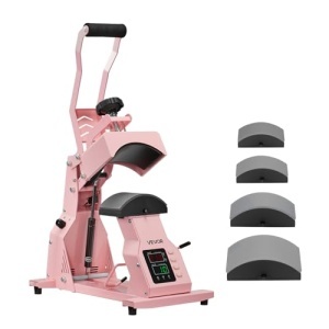VEVOR SDKM25-4 Presa termica pentru sepci si bentite 4 placi interschimbabile Roz - Img 10