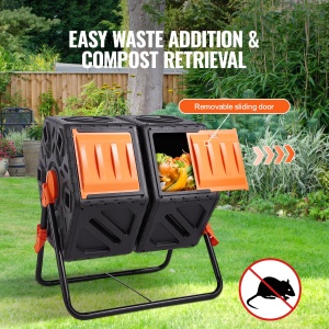 Vevor Tumbling Komposterbin XDB-436B2 140L Dublu Compartiment Rotire 360deg - Img 3