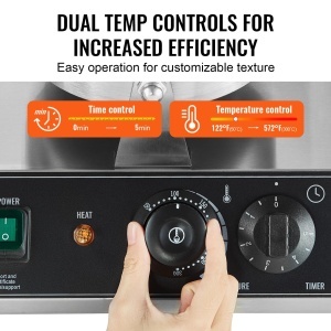 Vevor Waffeleisen Comercial XC-HF-2 2460W Antiaderent Reglaj Temperatura - Img 3