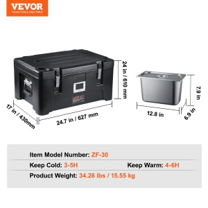 Vevor ZF-30 Cutie Termica Isoterma 30L Frontloader Negru - Img 7