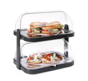 Vitrine Buffet HENDI cu 2 Tablete din Inox si 4 Elemente Racire, Negru - Img 2