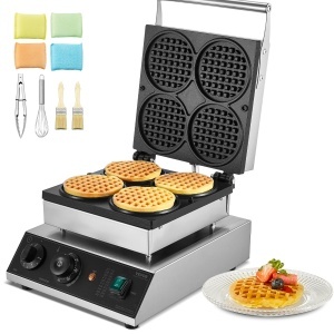 Waffeiera comerciala VEVOR HT-2206B 1750W otel inoxidabil control temperatura si timp