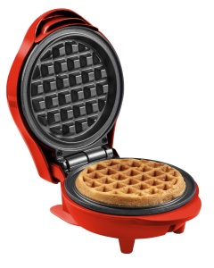 Waffle Maker Bestron AMW500R, Design Compact, Culoare Rosie, Placa 12,5 cm