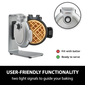 Waffle Maker CASO WaffleUp, 18 cm, 5 trepte de rumenire, culoare argintie - Img 7