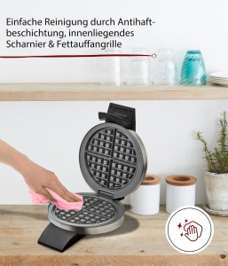 Waffle Maker Cloer 1699, 15.5 cm, 930 W, Inox - Img 4