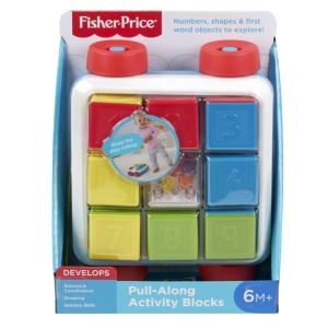 Wagon de jucarie Fisher-Price GJW10 cu 9 blocuri colorate pentru bebelusi - Img 6