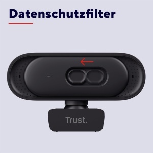 Webcam 2K QHD Trust Ovala cu Microfon, Negru, Filtu de Protectie - Img 4