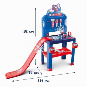 Werkbank pentru copii Smoby Spidey, 94 accesorii, 6 unelte, design supereroi - Img 6