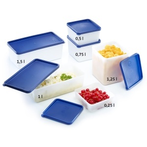 Westmark 4 recipiente pentru depozitarea alimentelorcongelator incl capac volum de umplere 025 l fiecare stivuibile plastic trio culoare transparental - Img 5
