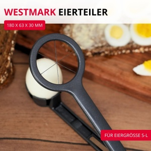 Westmark Eierschneider Columbus Black Edition Taietor Ou din Aluminiu Filoane din Otel Inoxidabil Culoare Antracit - Img 2