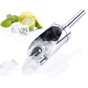 Westmark Lopata de gheata pentru gheata zdrobita si cuburi de gheata, volum de umplere: 120 ml, perforata, rotunda, otel inoxidabil, argint, 91222270 - Img 3