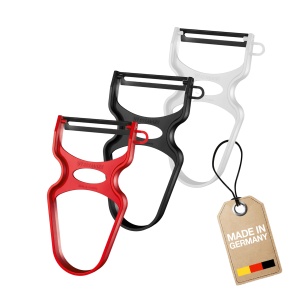 Westmark Set 3 Curatatoare Legume si Fructe U-Typ Lama Otel Inoxidabil Maner Ergonomic RosuNegru