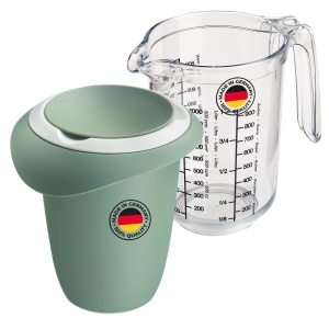 Westmark Set Quirltopf si Messkanne Gerda 1L Mint Verde Alb Transparent BPA Free