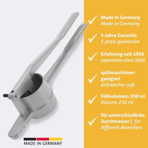Westmark Spatzle, cu perforatii rotunde, aluminiu turnat sub presiune, lungime: 41 cm, presa Spatzle, argintiu, 61102260 - Img 3