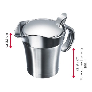 Westmark Thermo Gravy Boat cu capac articulat, Volum de umplere: 0.5l, Otel inoxidabil/Plastic, Argintiu, 62242260 - Img 3