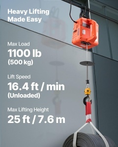 Winch electric VEVOR 500 kg, 1500 W, 3-in-1, cu telecomanda - Img 2