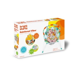 Wippe pentru bebelusi Bright Starts Rainforest Vibes cu vibratii si 2 jucarii - Img 9