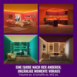 WiZ RGB LED Lightstrip - 15m, personalizabil, 16M culori + alb, moduri de lumina presetate, se conecteaza la Wi-Fi, control vocal/aplicatie, functioneaza cu Google Home, Alexa si HomeKit - Img 3