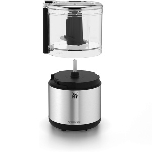 WMF Kitchen Minis Chopper, tocator multiplu Cromargan mat, care economiseste spatiu, cu actionare cu o singura mana, recipient detasabil (0,3 l), 65 W - Img 4
