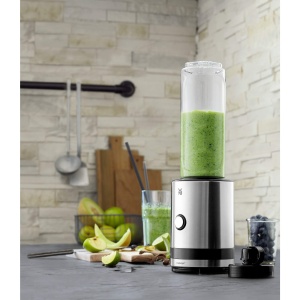 WMF Kitchen Minis Smoothie-to-go Smoothie Maker mic Mini Stand Mixer cu doua blendererecipiente pentru baut 06l 300 W otel inoxidabil mat - Img 2