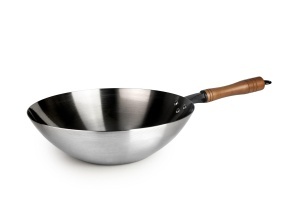 Wok IBILI Karbonsteel, 32 cm, din otel carbon, inductie, ecologic