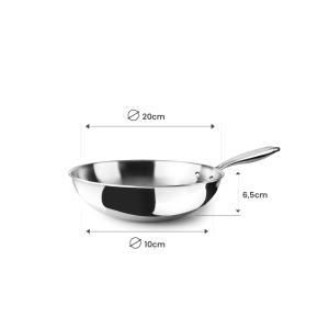 Wok IBILI Triply Natural 20 cm, inox, inductie, fara antiaderent - Img 4