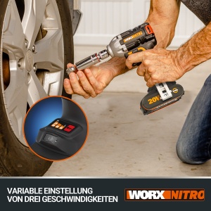 WORX WX272.9 Nitro Brushless Screw Cord 20V - 300Nm, cu cutie de viteze variabila cu 3 trepte si lumina LED - Ideal pentru diverse lucrari de insurubare - fara baterie si incarcator - Img 2