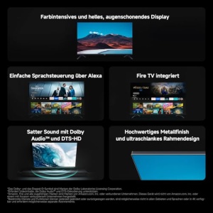 Xiaomi F 32 inchi 81 cm HD Smart TV Fire TV tuner triplu DVB-CSS2TT2 Dolby Audio DTS VirtualX DTS-HD Control vocal cu Alexa compatibil cu Apple AirPla - Img 2