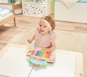 Xilofon din lemn VTech cu tamburin si carti de cantece, 1,5-4 ani - Img 2