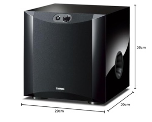 Yamaha NS-SW200 Subwoofer frontal cu port de flare rasucit patentat Bass Reflex Tube Lac de pian negru - Img 4