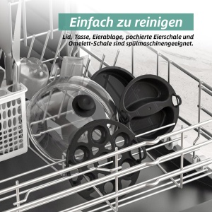 YASHE Eierkocher 360W Aparat compact pentru gatit oua cu functie automata si BPA-free - Img 7