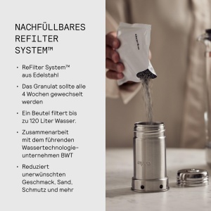 Aarke Purifier 24L Filtru Apa din Sticla si Otel Inoxidabil Set 3 Rezerve - Img 8