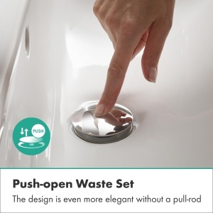 Ablaufgarnitur Push-Open hansgrohe pentru Chiuveta si Bidet, Crom - Img 2