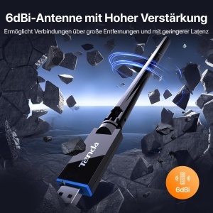 Adapter USB WLAN Tenda U11 Pro, WiFi 6, 886Mbps, antena 6dBi - Img 3
