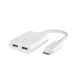 Adaptor audio si incarcare USB-C Belkin RockStar, 60W, alb