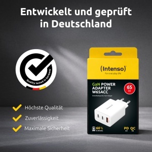 Adaptor de alimentare Intenso W65ACC, 65W, 3 porturi USB-C si USB-A, tehnologie GaN - Img 7